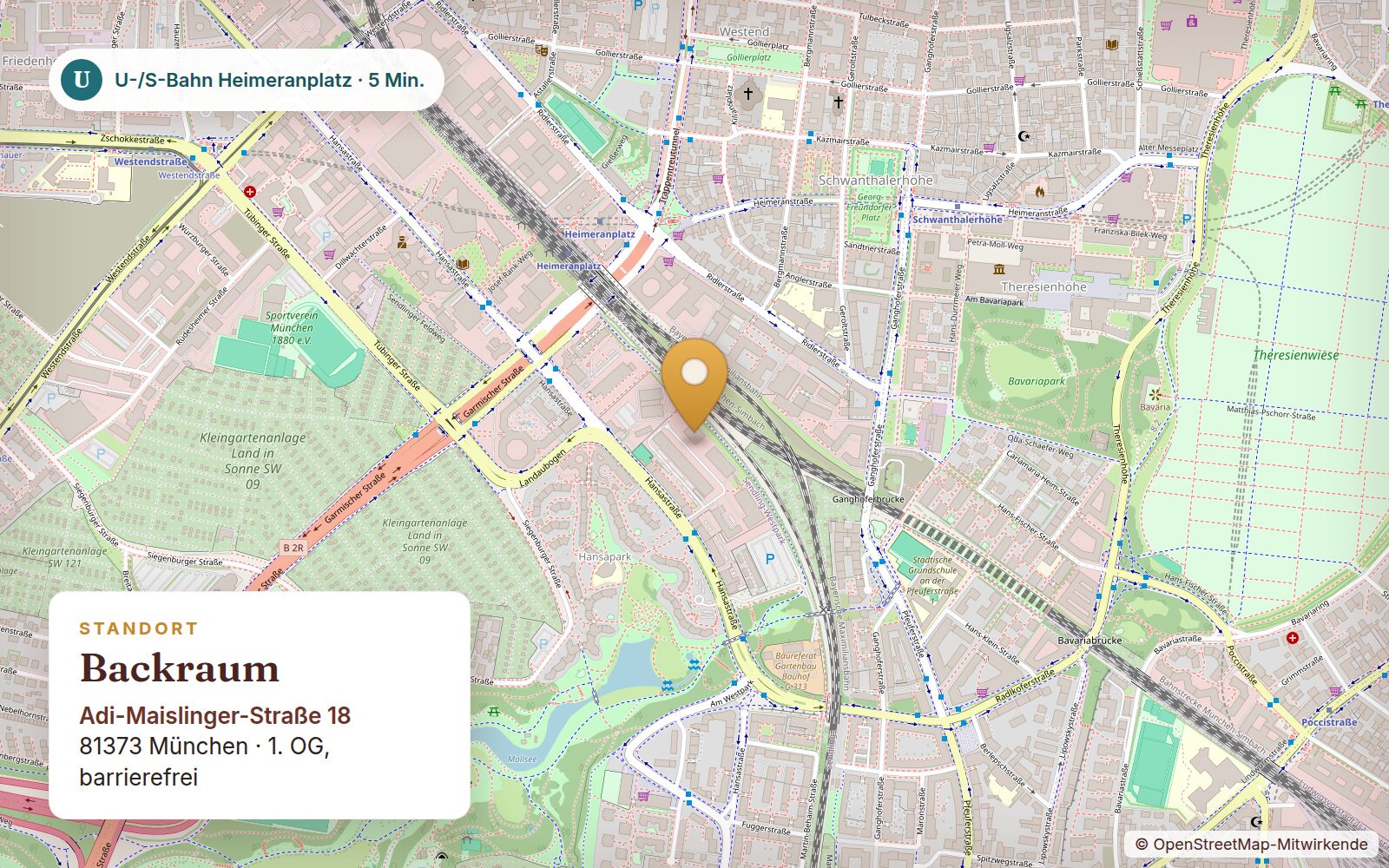 Lageplan der Eventbackstube